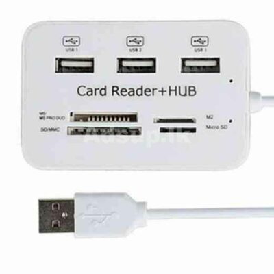 Multi USB 2.0 Hub Card Reader 3 Ports High Speed