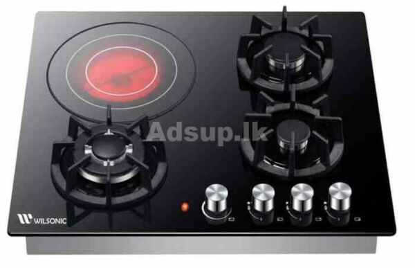 Hot Plate with 3 Burner Glass Top Gas Cooker Hob