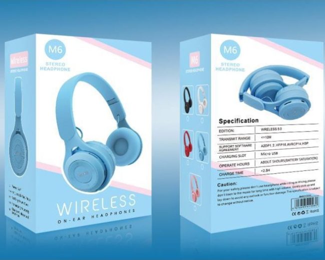 M6 Bluetooth Headphones Stereo Headset