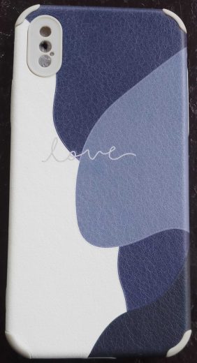 iPhone Xs Bumper case white Dark blue